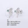 Acero titanio 316L chapado en oro cobre micro-incrustado circonio arete para cartílago de la oreja circonita verde arete para la oreja Europeo y Americano Comercio exterior transfronterizo perforación arete para cartílago de la oreja
