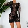 Meia-calça de garota gostosa de boate lingerie sexy estilo europeu e americano malha vazada transparente roupa bainha saia estilo Amazon