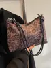Bolso de Ante de Moda para Mujer 2024 Nuevo Estilo Coreano Simple Retro Estampado Leopardo Tote Gran Capacidad Bolso de Hombro