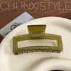 Coreia do Sul Grande Presilha de Cabelo Quadrada Longa de Acrílico para Mulheres Quantidade Múltiplos Discos Presilha Fixa de Cabelo 2024 Nova Presilha de Tubarão