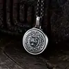 Colgante de Disco con Cabeza de Tigre de Plata de Ley S925 Giratorio Elegante Dominante Retro Vieja Tendencia Accesorios de Nicho para Hombres Venta al por Mayor