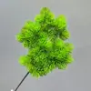 Ramas artificiales de pino y ciprés, agujas de pino, ramas de pino de bienvenida para paisajismo, plantas verdes, ramas de pino Nobili con frutos, ramas de árbol artificiales