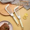 Espátula para Fritar Peixe de Aço Inoxidável com Logo Impresso Personalizado Cabo de Silicone Espátula para Fritar Bife Espátula em Forma de Leque Borboleta Espátula de Silicone Resistente a Altas Temperaturas