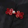 Botões de Sapo Qipao Borla Botões de Flor com Contas Costurados à Mão Contas Botões de Orelha de Coelho Pérola Strass Estilo Chinês Hanfu Traje Tang Botões Decorativos