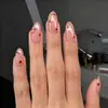 Nuevas Pegatinas para Uñas de San Valentín de Comercio Exterior, Diseño de Corazón Rosa, Uñas Postizas Frescas y Sencillas con Forma de Almendra