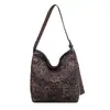 Bolsa grande feminina da moda com estampa de leopardo para outono e inverno, nova moda 2026, bolsa tote estilo casual, bolsa de ombro retrô e bolsa de axila