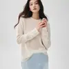 ¡Lujo ligero y minimalista! Nueva colección otoño/invierno: suéter de cachemira para mujer con cuello redondo, que presenta un diseño de mariposa tridimensional en los puños