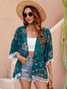 Vestido playero de gasa blanca con borlas y estampado nuevo de Amazon, estilo europeo y americano, con protección solar