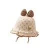 Gorro de Bebé Otoño Niños Gorro de Lana para Niños Bebé Niña Gorro de Pescador para Bebé Gorro de Lana Tejido Cálido para Bebé Gorro de Princesa Invierno Lindo