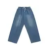 Calça Jeans de Trabalho Retro Japonesa Nova Outono DESIRABELT para Homens, Perna Larga Reta Solta DC148
