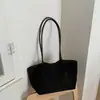 2026 bolsa de hombro tipo tote casual de color liso simple para uso diario, estilo coreano retro, gran capacidad, para el trabajo y los desplazamientos