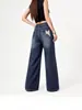Pantalones de pierna ancha con patrón oscuro en relieve de alta resistencia, estilo europeo y americano transfronterizo, con bordado de mariposas, lavado desgastado, corte holgado, largos hasta el suelo, estilo urbano