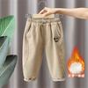 Calças de Meninos Outono e Inverno 2025 Novas Roupas Infantis Inverno Forradas com Lã Grossas Calças de Moletom Bebê Integradas Lã Calças Esportivas