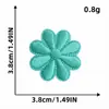 Patch de flor de oito pétalas de cor sólida bordado para consertar furos em roupas, patch de tecido bordado termocolante acessório