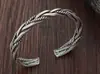 Pulseira Aberta Retro Moderna Personalidade Agressiva Moda Europeia e Americana Pulseira Torcida de Bambu Dragão Duplo