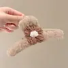 Atmósfera de Otoño e Invierno Pinza para el Cabello de Tamaño Mediano Elegante Versátil para la Parte Posterior de la Cabeza Recogido Pinza de Tiburón Alta Apariencia Pinza de Garra de Felpa Accesorios para el Cabello