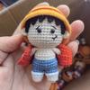 Muñeca de Monstruo de Tres Ojos Colgante de Lana Colgante Tejido a Mano Producto Terminado Muñeca de Ganchillo Hecha a Mano Colgante de Ganchillo Producto Terminado