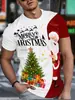 Camisetas Exclusivas Transfronteiriças Europeias e Americanas de Verão de Manga Curta com Impressão 3D Véspera de Natal Natal Camisetas Casuais Soltas Masculinas e Femininas