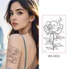 Adesivos de Tatuagem de Nova Alta Qualidade Transfronteiriços Preto e Branco Príncipe Raposa Planeta Adesivos de Tatuagem para Homens e Mulheres Versátil Flor Simulada Braços
