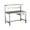 Banco de trabajo engrosado de acero inoxidable para salas limpias, mesa de operaciones de laboratorio, mesa de instrumentos, mesa plana de doble capa para líneas de producción