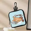 Bolsa para Monedas de Gato Floral Cuero Artificial Impermeable Piel Sintética Cremallera Bolsa de Almacenamiento Multifuncional Mini Estuche para Auriculares