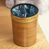 Lixeiras Plásticas Atacado com Anel de Fixação, Lixeiras Redondas para Banheiro, Cozinha, Sala de Estar, Madeira Imitação, Tamanhos Grande e Pequeno, Lixeiras Domésticas