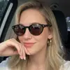 Gafas de Sol Redondas con Marco de Lazo Marco Pequeño para Mujer Estilo Retro Ins Calle Decoración de Rombos Clavos de Arroz Gafas de Sol de Moda Tendencia
