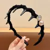Faixa de Cabeça Floral Dentada Doce para Mulheres, Uso Diário ao Ar Livre, Faixa de Cabelo com Fita Superior de Caveira Alta, Prendedor de Cabelo Integrado, Acessório de Cabelo