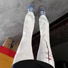 Jeans para Hombre de Tiro Alto con Estampado de Rayos, Pantalones Delgados Estilo High Street Americano, Pantalones Rectos Ajustados Acampanados Scimitar