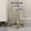 Banqueta pequena para uso doméstico, banqueta redonda trendy de luxo leve, banqueta simples e estilosa para sala de estar e sala de jantar com assento acolchoado grosso, banqueta de ferro forjado para quarto e penteadeira