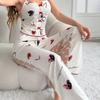 Pijama Cruzado de Estilo Europeo y Americano para Mujer, Conjunto de Pantalones de Encaje Finos y Sexys de Verano, Estación Independiente Venta al por Mayor Versátil