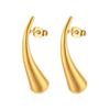 Pendientes de gota de agua largos y sencillos de acero inoxidable nuevos transfronterizos europeos y americanos, pendientes de moda que combinan con todo, pendientes personalizados al por mayor para mujeres