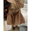 Bolsa de Axila de Felpa Vintage de Gamuza de Nicho Otoño e Invierno para Mujer Nueva 2024 Bolso Tote Simple de Gran Capacidad Bolso de Hombro