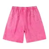 Shorts Lavados Vintage de Algodón Puro de 260g, Corte Holgado, Lavado Ácido, Estilo Retro Holgado de Amazon, Casual y Versátil