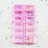 Caja de Joyería para Uñas con 12 Compartimentos, Caja de Almacenamiento Larga con Encaje, Engrosada y Rígida, Tapa Individual abatible, Flor Ziyang, Caja de Flores para Uñas