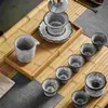 Juego de Té Cerámico Agrietado Hielo Negro con Tapa Flotante, Adecuado para Uso en Casa y Oficina, Lujo de Gama Alta G1