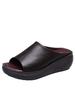 Pantuflas de Exportación Europea y Americana de Talla Grande con Tacón de Cuña y Punta Abierta para Mujer para Usar Sandalias de Playa Retro con Suela Gruesa y Boca de Pez Suministro Deseado