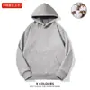 Blusões com Capuz Espessos Forrados com Fleece de Algodão Chinês 420g para Homens e Mulheres, Moletons de Cor Pura, Uniformes de Classe Soltos, Roupas de Trabalho Estampadas