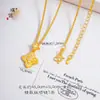 Colar com Pingente de Trevo de Quatro Folhas Versátil de Luxo com Ouro Escovado e Incrustação de Diamante, Mesmo Estilo da Loja Puzuo Gold, Corrente para Clavícula Estrela de Quatro Pontas para Mulheres