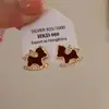Colar Pingente de Pônei Vinho Retrô Outono e Inverno para Mulheres, Conjunto de Corrente para Clavícula Versátil de Luxo Leve de Nicho High-End