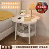 Mesa lateral estilo creme para sala de estar de casa pequena mesa de centro ao lado do sofá mesa pequena simples prateleira de armazenamento armário de cabeceira de ferro forjado