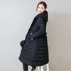 Mamão Leite Roupas de Inverno Novo Emagrecimento Casaco Acolchoado de Algodão Estilo Coreano Moda Elegante Feminina de Comprimento Médio Acima do Joelho Slim-fit Cintura Casaco Acolchoado de Algodão