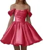 Vestido Corto de Cóctel de un Solo Hombro Estilo Europeo y Americano Transfronterizo Vestido para Fiesta de Cumpleaños Vestido de Noche Vestido Casual