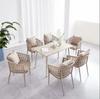 Mesa y Silla de Ocio para Exteriores Transfronteriza Lujo Ligero Terraza Exterior Patio Jardín Combinación de Mesa y Silla Silla de Cuerda Moderna Simple