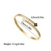 Pulseira Popular da Amazon para Moda Europeia e Americana Transfronteiriça, Aço Titânio com Cravação de Diamantes, Aberta, Não Desbota, Pulseira Simples de Aço Inoxidável