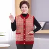 Ropa de talla grande para mujeres de mediana edad y mayores, chaleco cálido con forro polar para otoño e invierno, chaqueta cárdigan para mujeres de 60 años