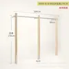 Estante de Exhibición para Tienda de Ropa de Acero Inoxidable con Color Madera Natural Estilo Chino, Soporte de Exhibición Engrosado, Accesorios de Belleza Minimalistas de Moda, Perchero