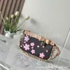 Bolso Nuevo para Dama Murakami Takashi Colaboración Bolsa de Mahjong Sakura Bolso Retro de Axila Bolso Pequeño Cruzado
