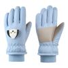 Guantes de Esquí para Niños Invierno Nuevos Acolchados Terciopelo Algodón Cálidos y Antideslizantes Lindos Estudiantes Hombres y Mujeres Jugando en la Nieve y Montando