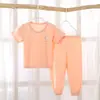 Ropa de Verano Personalizada para Niños de Seda de Hielo, Pantalones Largos, Ropa de Casa de Manga Corta, Conjuntos para Niños Pequeños con Dibujos Animados